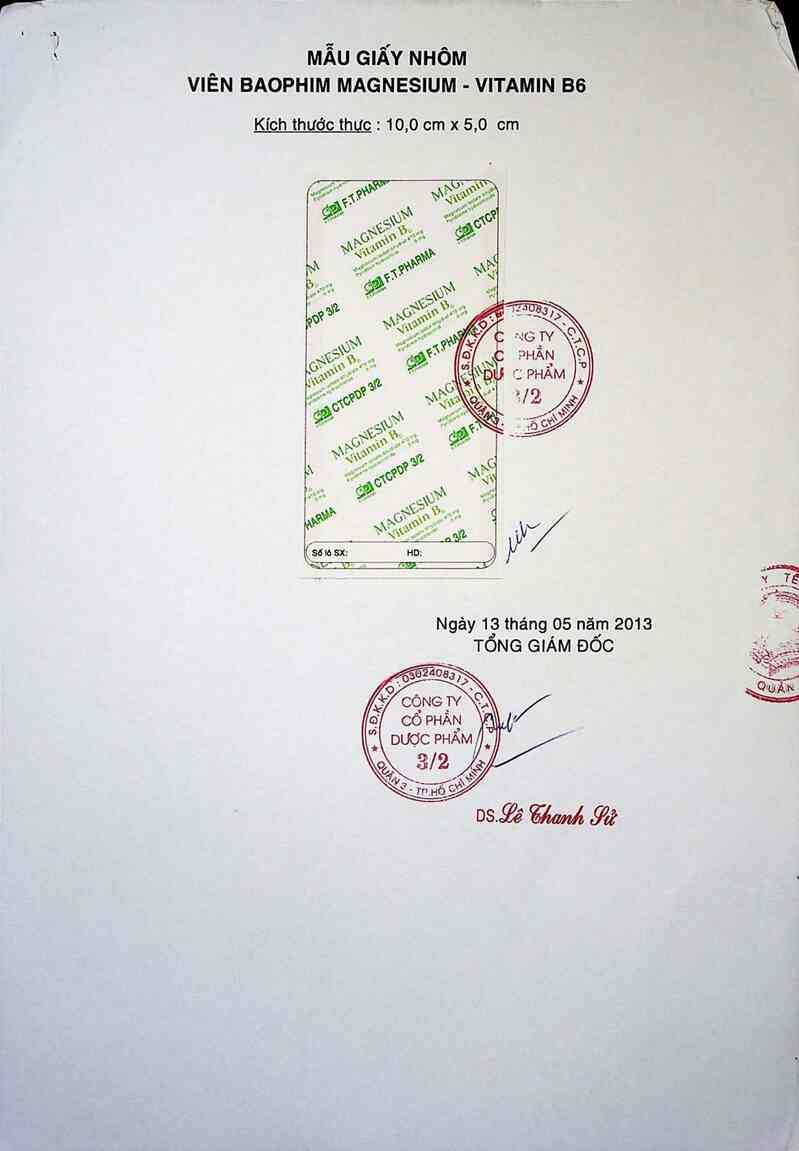 thông tin, cách dùng, giá thuốc Magnesium - Vitamin B6 - ảnh 1