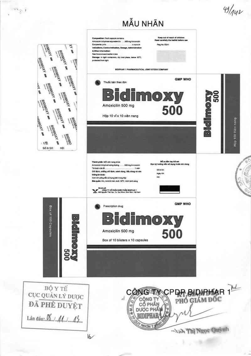 thông tin, cách dùng, giá thuốc Bidimoxy 500 - ảnh 0