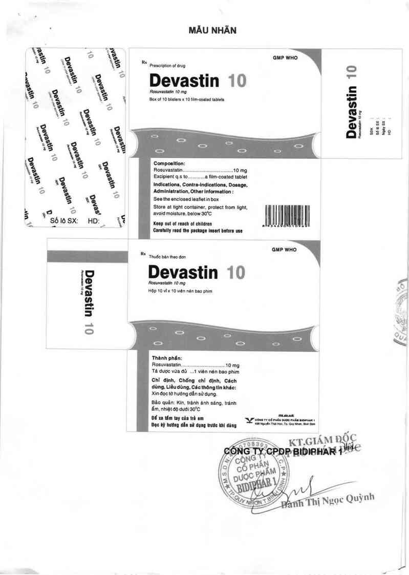 thông tin, cách dùng, giá thuốc Devastin 10 - ảnh 1