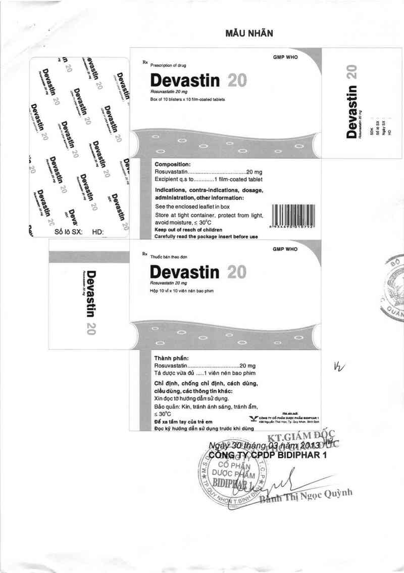 thông tin, cách dùng, giá thuốc Devastin 20 - ảnh 1