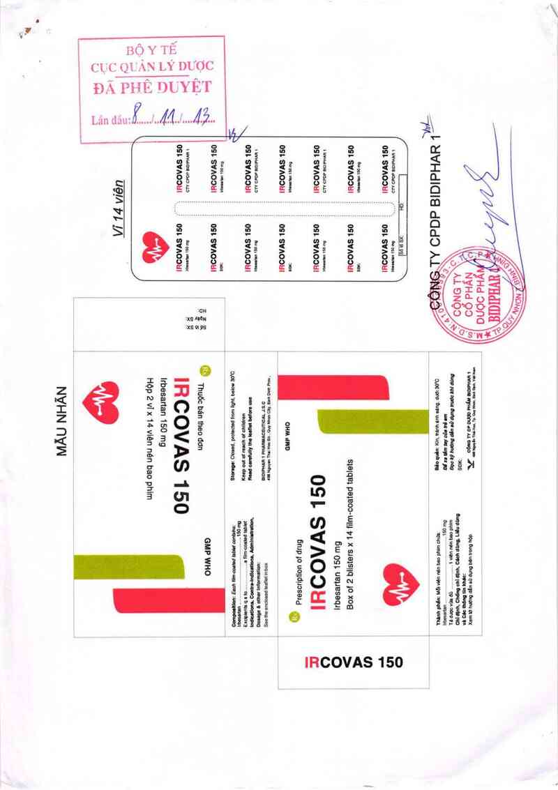 thông tin, cách dùng, giá thuốc Ircovas 150 - ảnh 0