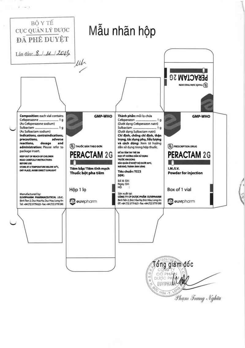 thông tin, cách dùng, giá thuốc Peractam 2g - ảnh 0