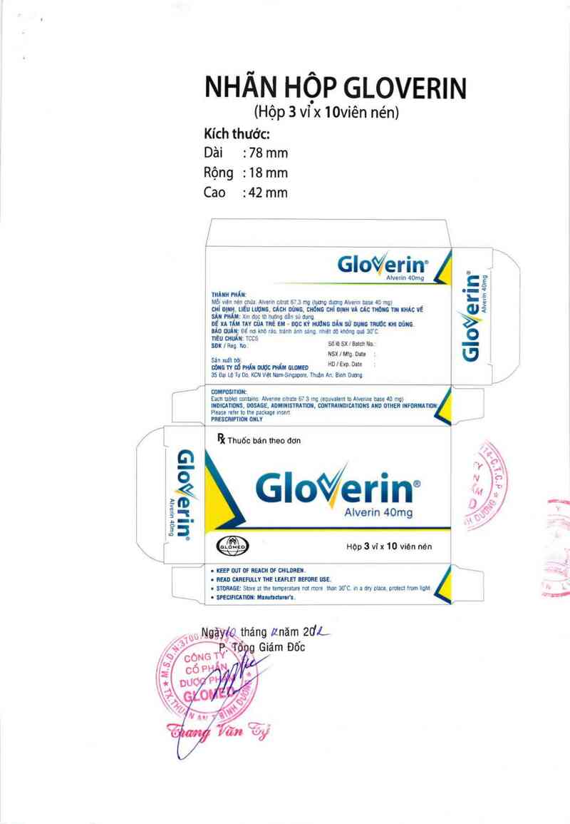 thông tin, cách dùng, giá thuốc Gloverin - ảnh 1