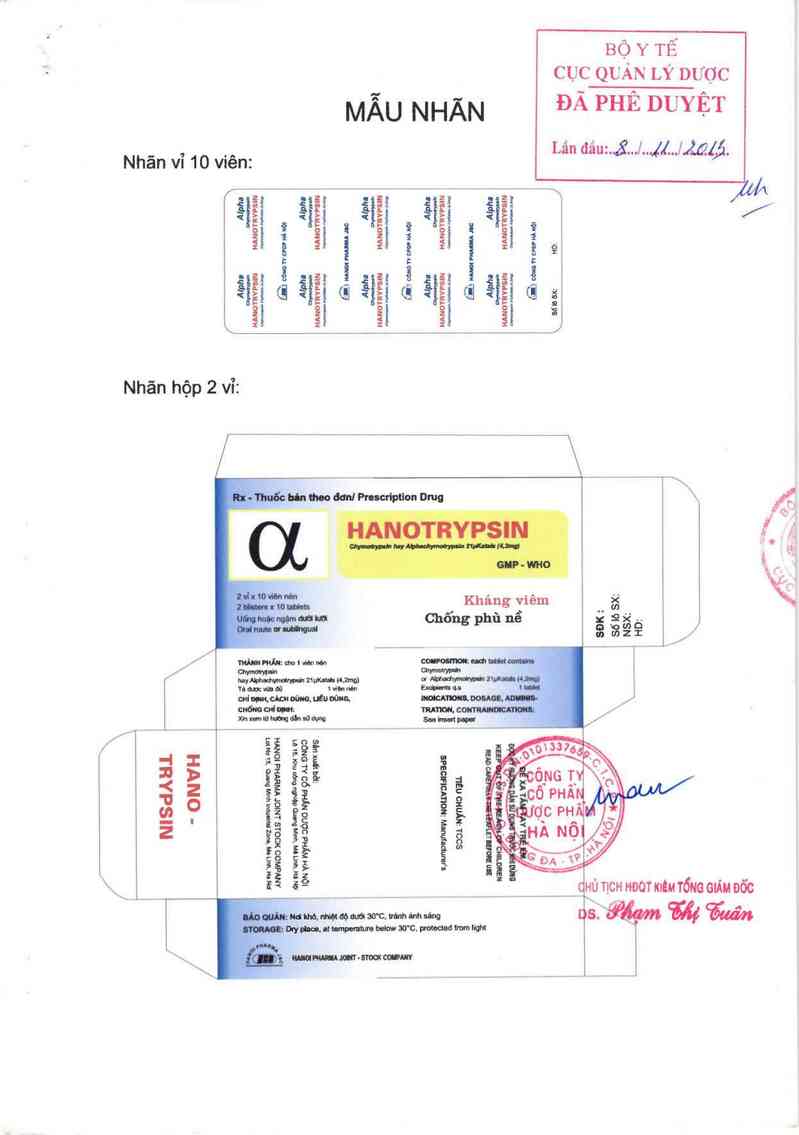thông tin, cách dùng, giá thuốc Hanotrypsin - ảnh 0