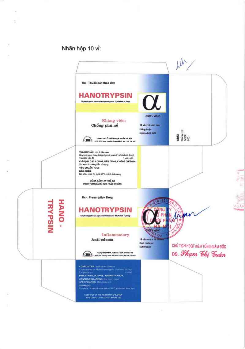 thông tin, cách dùng, giá thuốc Hanotrypsin - ảnh 1