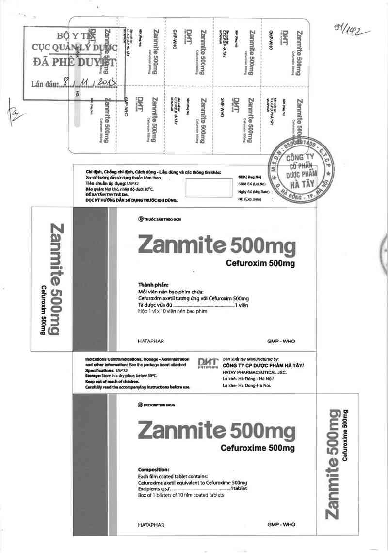 thông tin, cách dùng, giá thuốc Zanmite 500 mg - ảnh 0