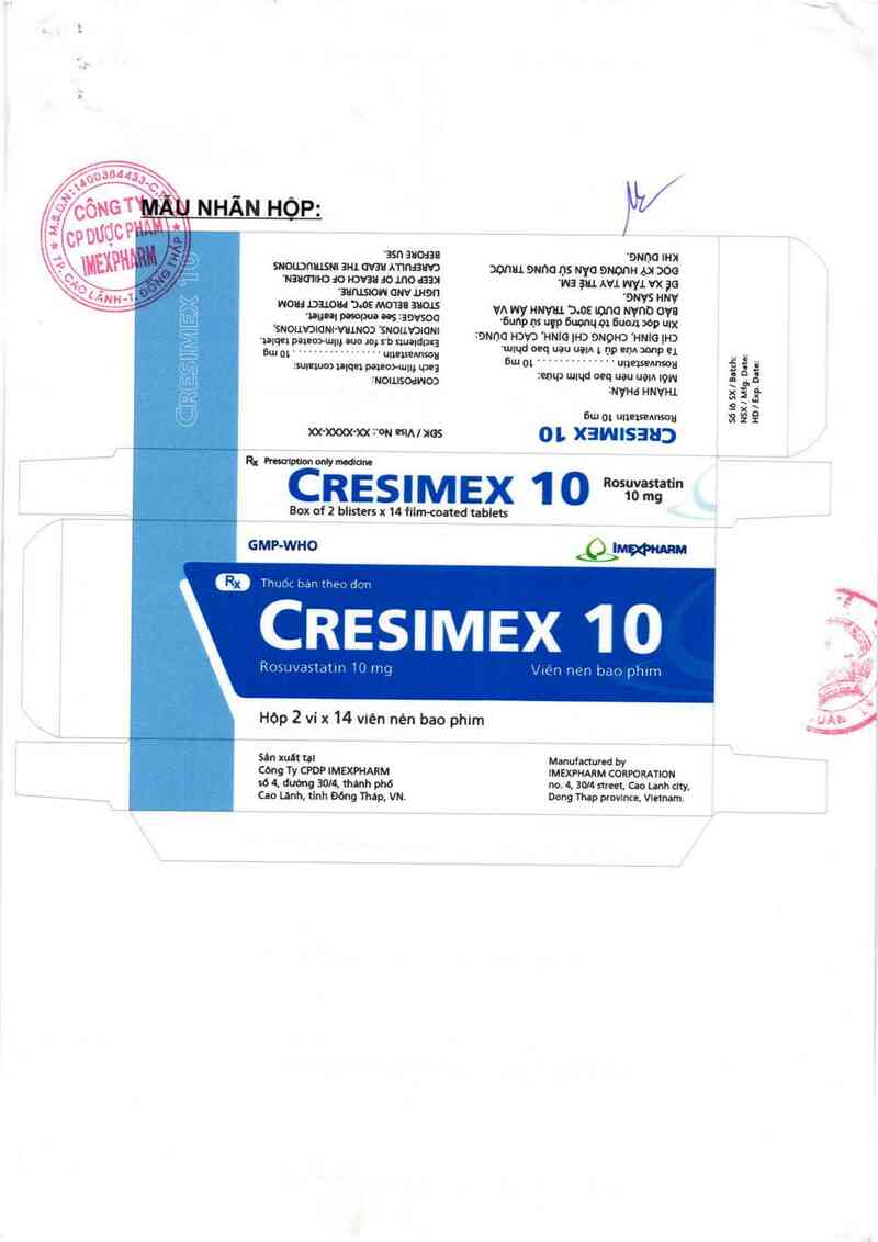 thông tin, cách dùng, giá thuốc Cresimex 10 - ảnh 1
