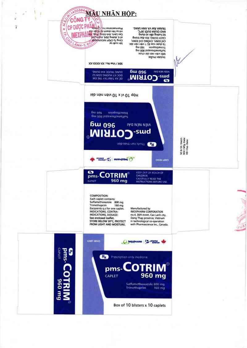 thông tin, cách dùng, giá thuốc pms - Cotrim 960 mg - ảnh 1
