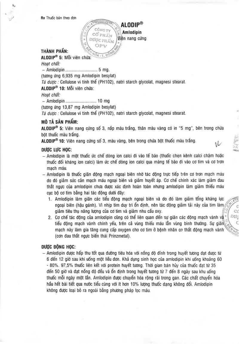 thông tin, cách dùng, giá thuốc Alodip 5 - ảnh 2