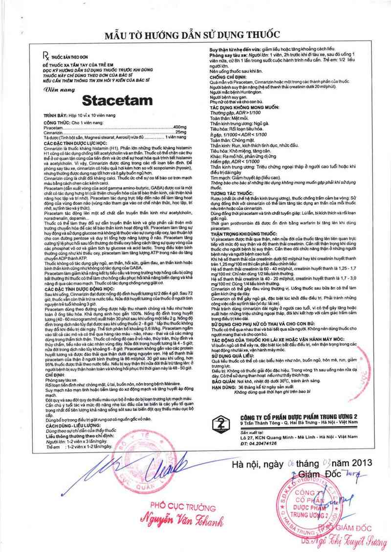 thông tin, cách dùng, giá thuốc Stacetam - ảnh 2