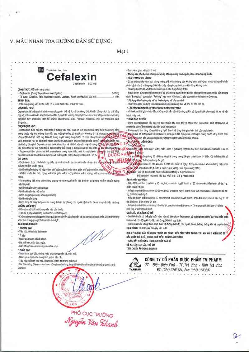 thông tin, cách dùng, giá thuốc Cefalexin 500mg - ảnh 3