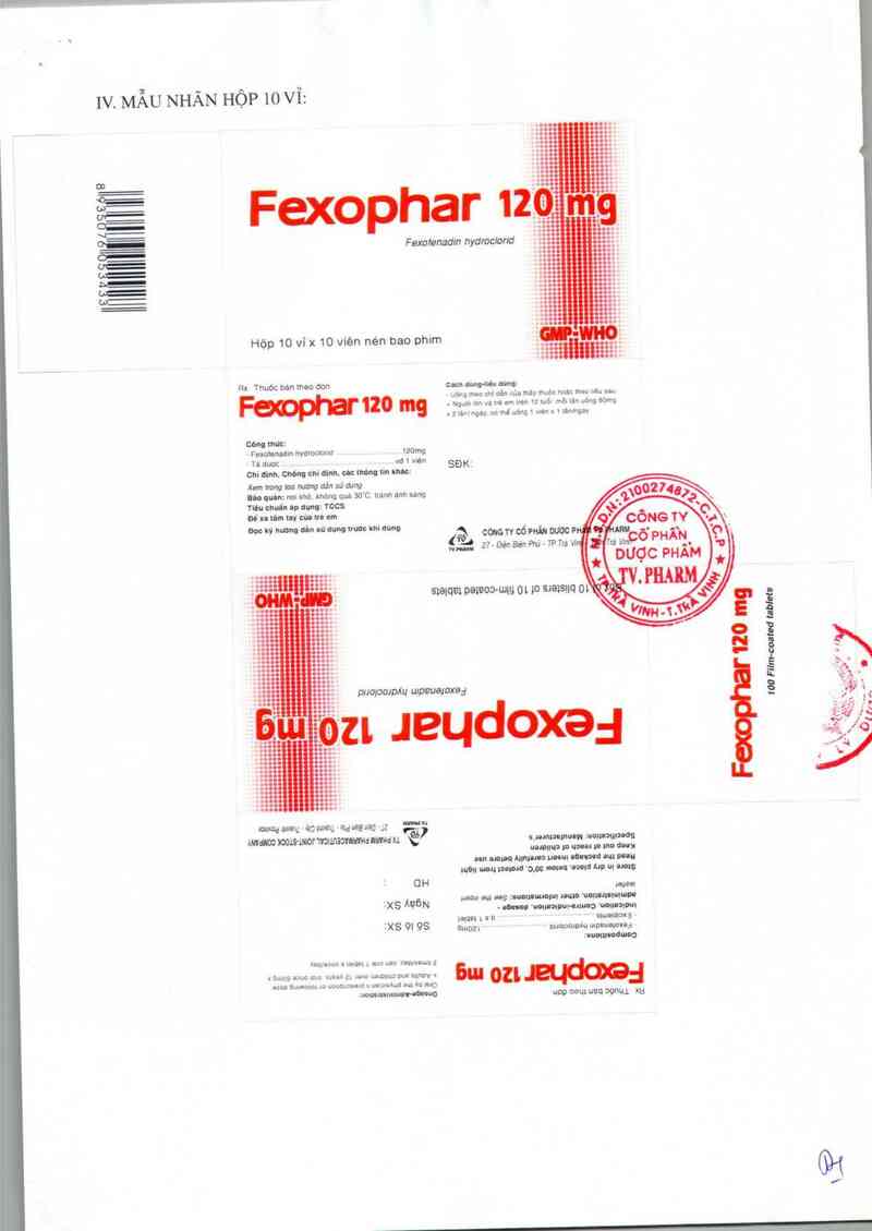 thông tin, cách dùng, giá thuốc Fexophar 120mg - ảnh 3