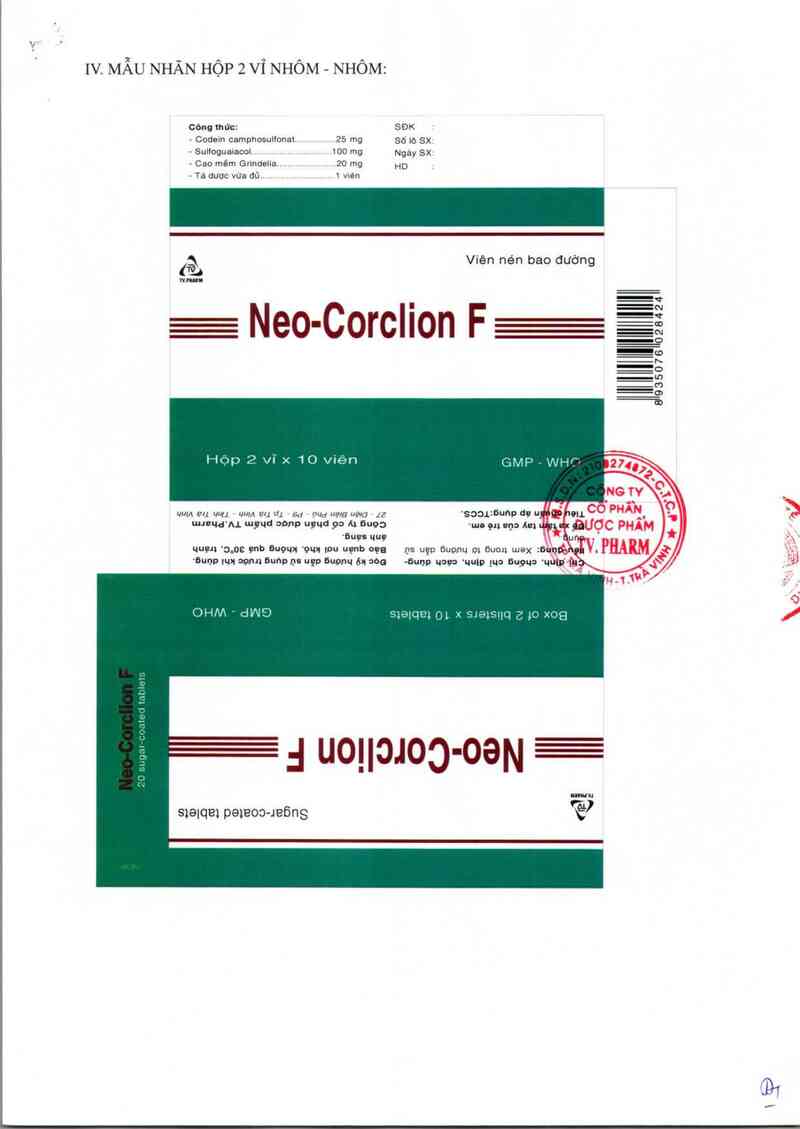 thông tin, cách dùng, giá thuốc Neo-Corclion F - ảnh 3