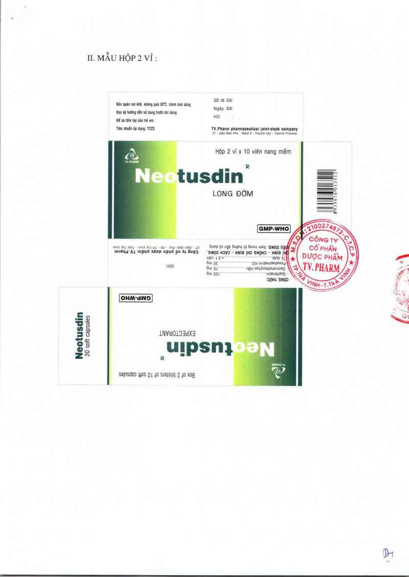 thông tin, cách dùng, giá thuốc Neotusdin - ảnh 1