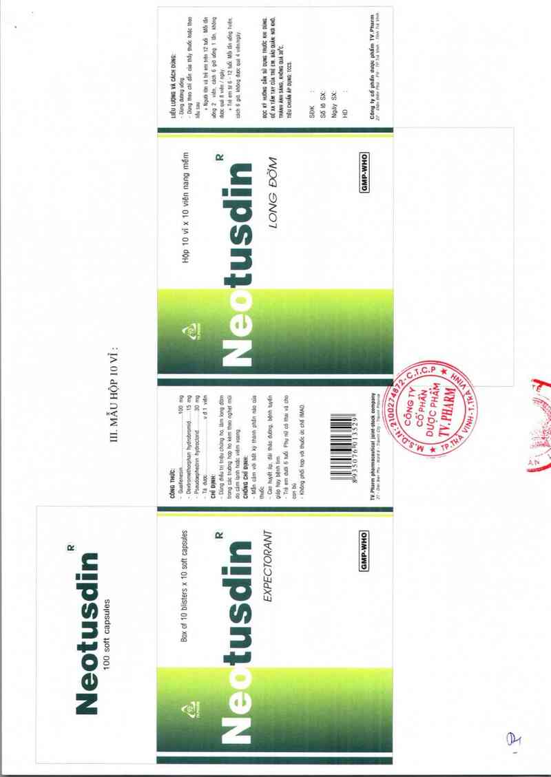 thông tin, cách dùng, giá thuốc Neotusdin - ảnh 2