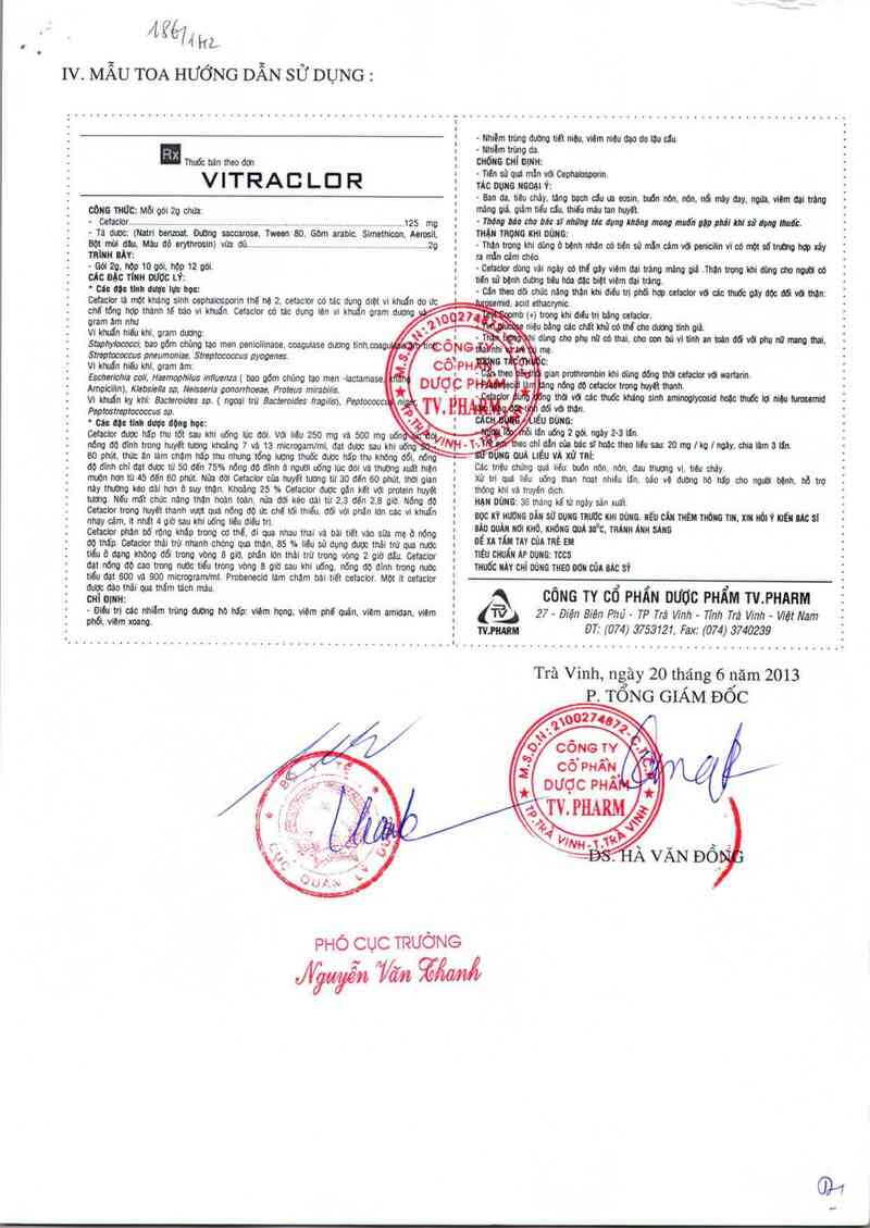 thông tin, cách dùng, giá thuốc Vitraclor - ảnh 3