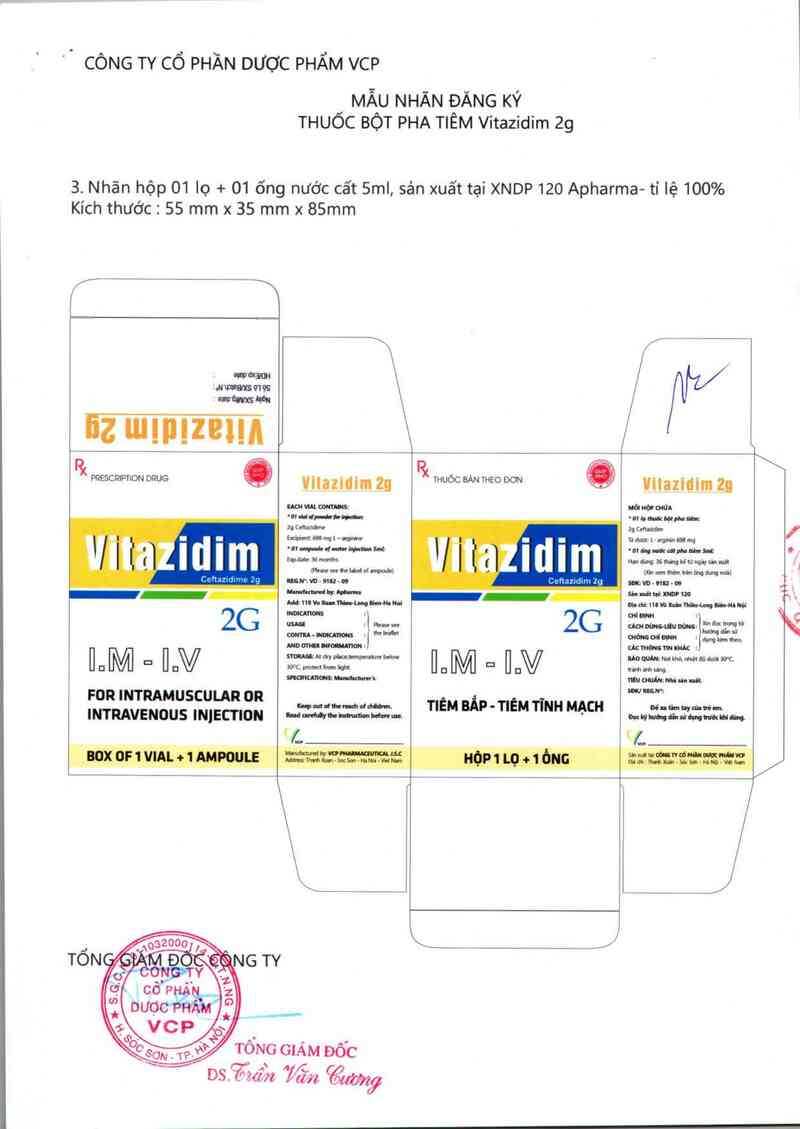 thông tin, cách dùng, giá thuốc Vitazidim 2g - ảnh 1