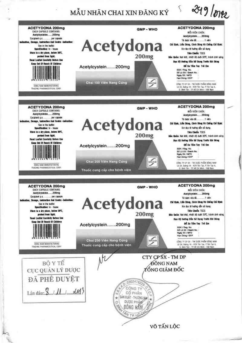 thông tin, cách dùng, giá thuốc Acetydona 200 mg - ảnh 0