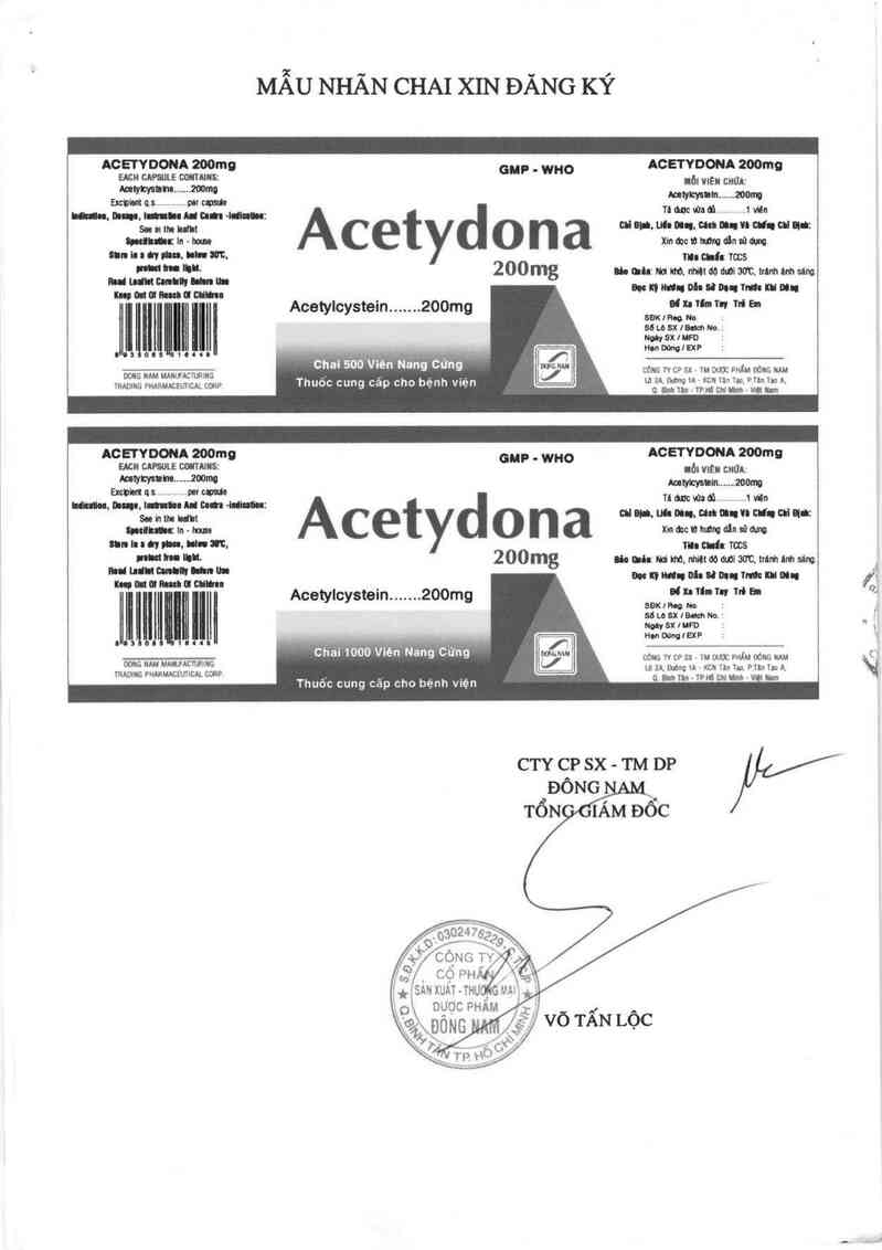thông tin, cách dùng, giá thuốc Acetydona 200 mg - ảnh 1