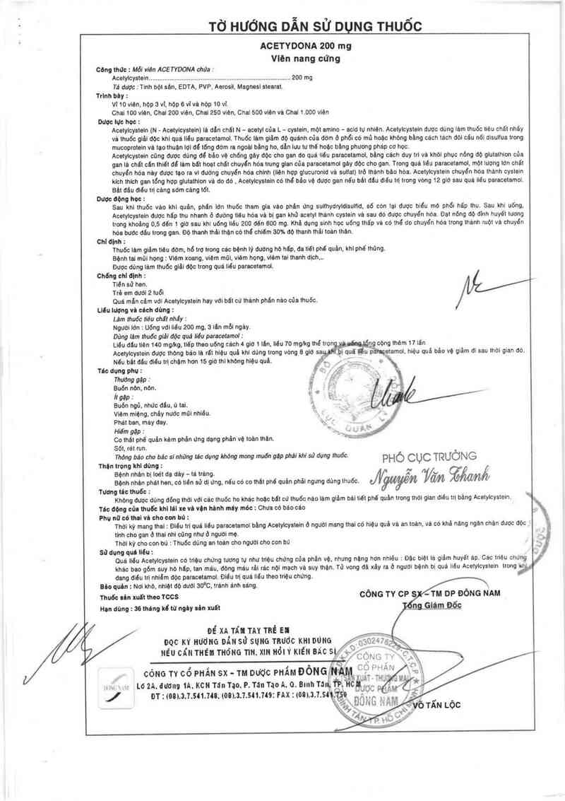 thông tin, cách dùng, giá thuốc Acetydona 200 mg - ảnh 5