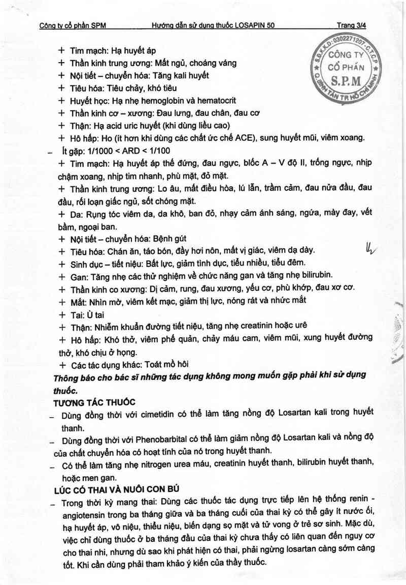 thông tin, cách dùng, giá thuốc Losapin 50 - ảnh 3