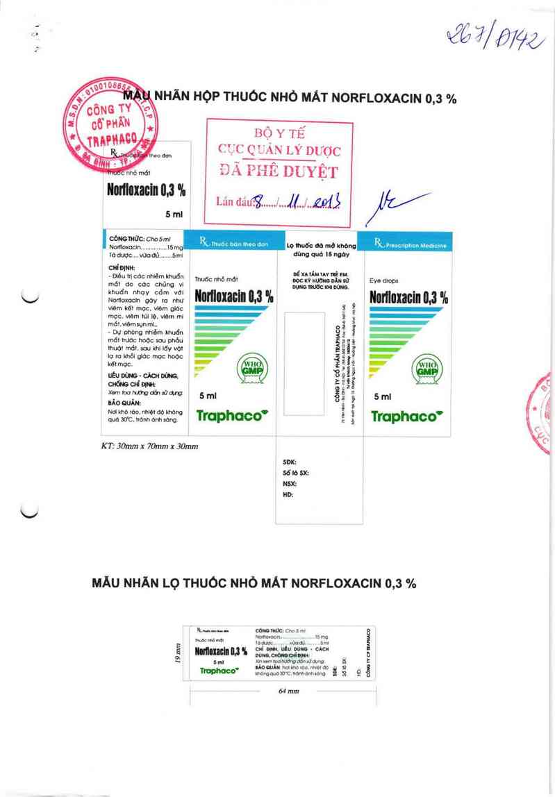 thông tin, cách dùng, giá thuốc Norfloxacin 0,3% - ảnh 0