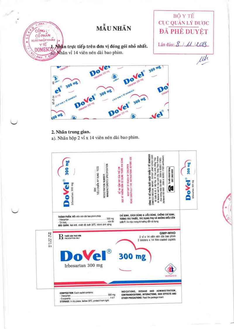 thông tin, cách dùng, giá thuốc Dovel 300 mg - ảnh 0