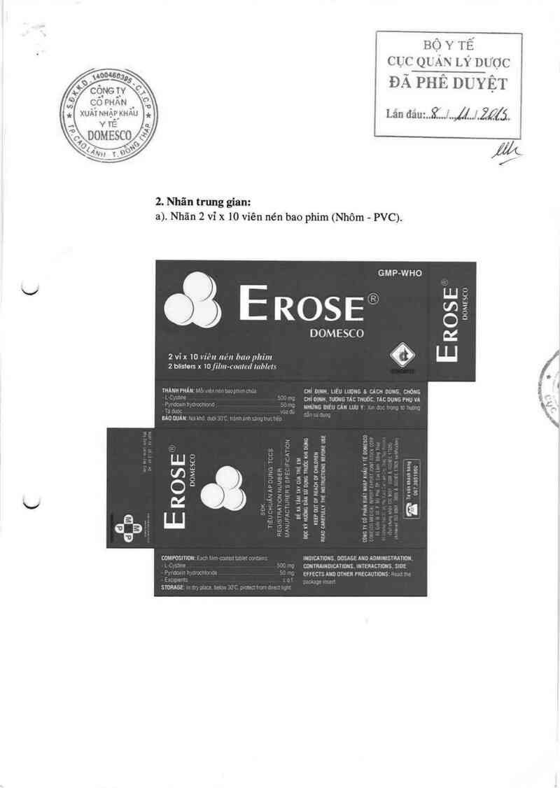 thông tin, cách dùng, giá thuốc Erose - ảnh 0