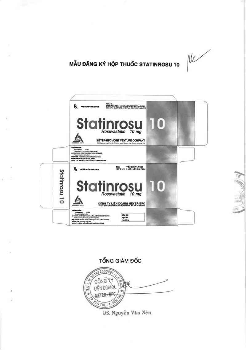 thông tin, cách dùng, giá thuốc Statinrosu 10 - ảnh 2
