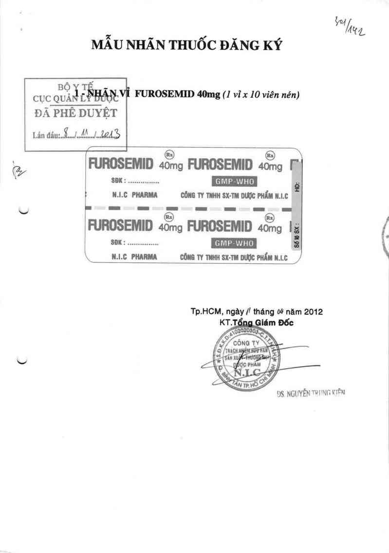 thông tin, cách dùng, giá thuốc Furosemid 40 mg - ảnh 0