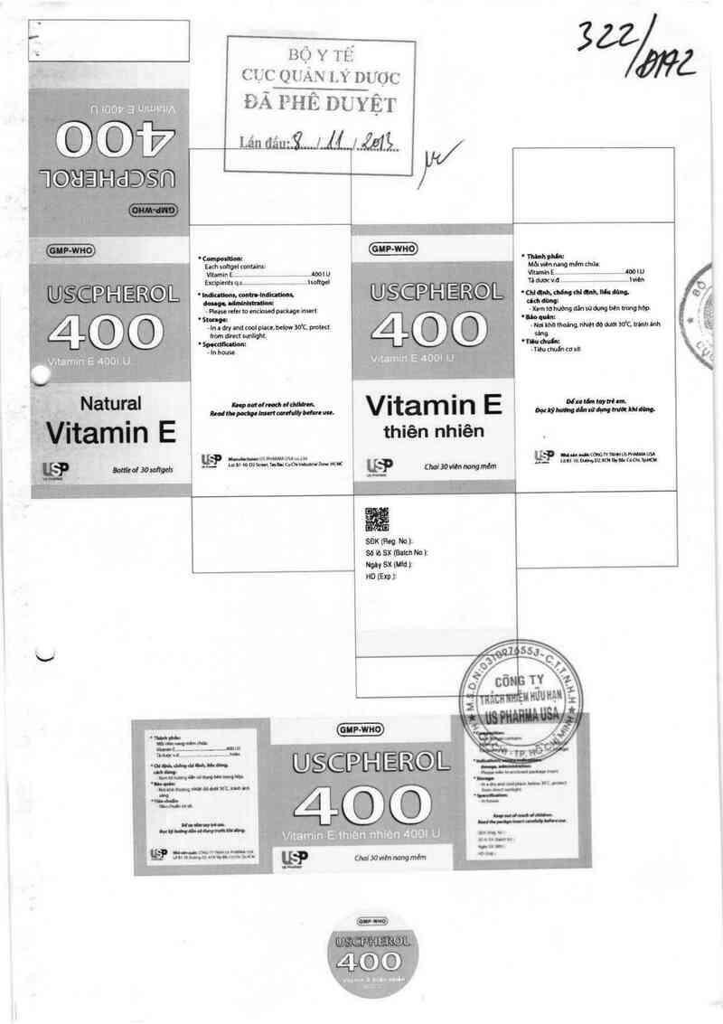 thông tin, cách dùng, giá thuốc Uscpherol 400 - ảnh 0