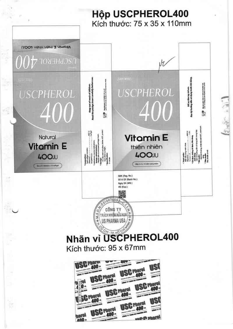 thông tin, cách dùng, giá thuốc Uscpherol 400 - ảnh 1