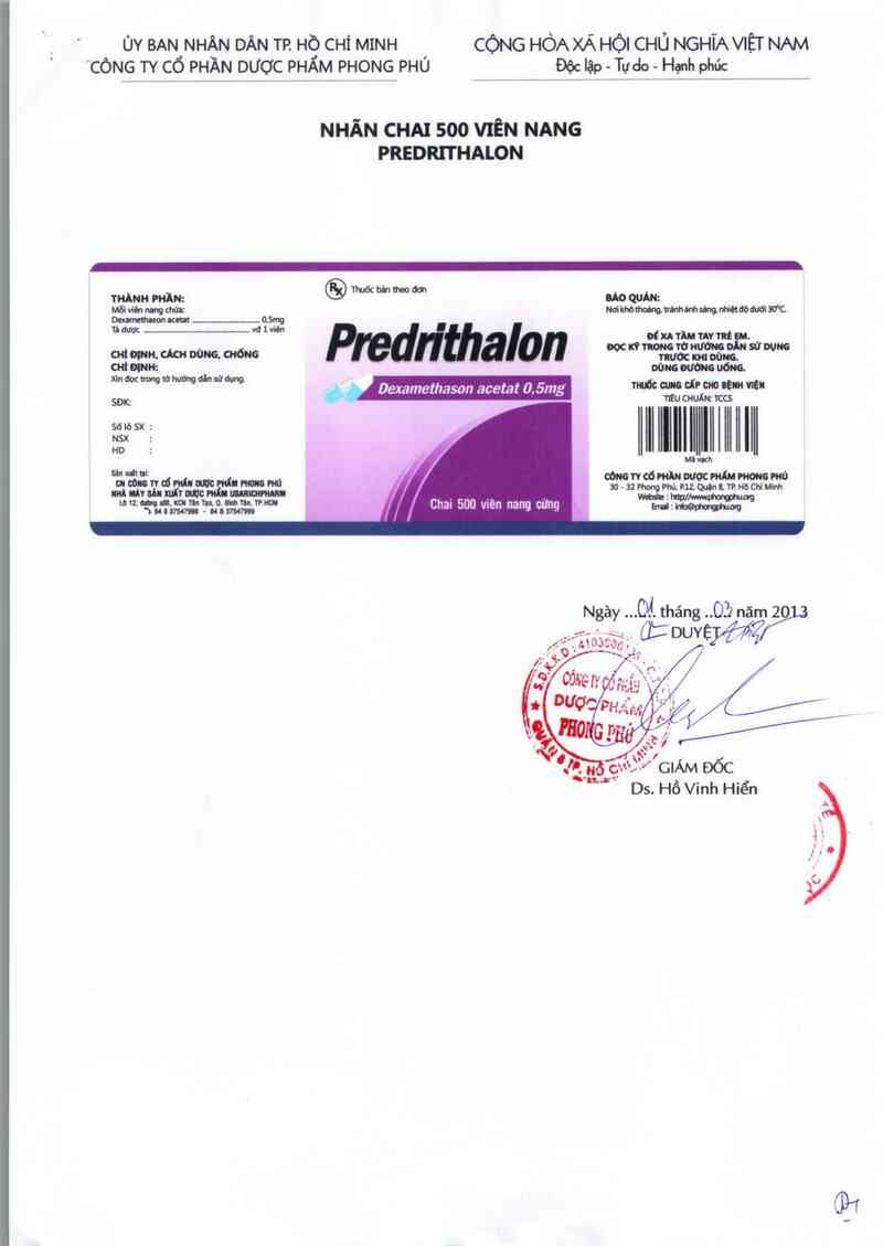 thông tin, cách dùng, giá thuốc Predrithalon - ảnh 3