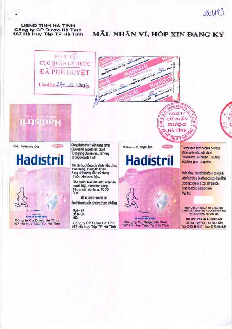 thông tin, cách dùng, giá thuốc Hadistril - ảnh 1