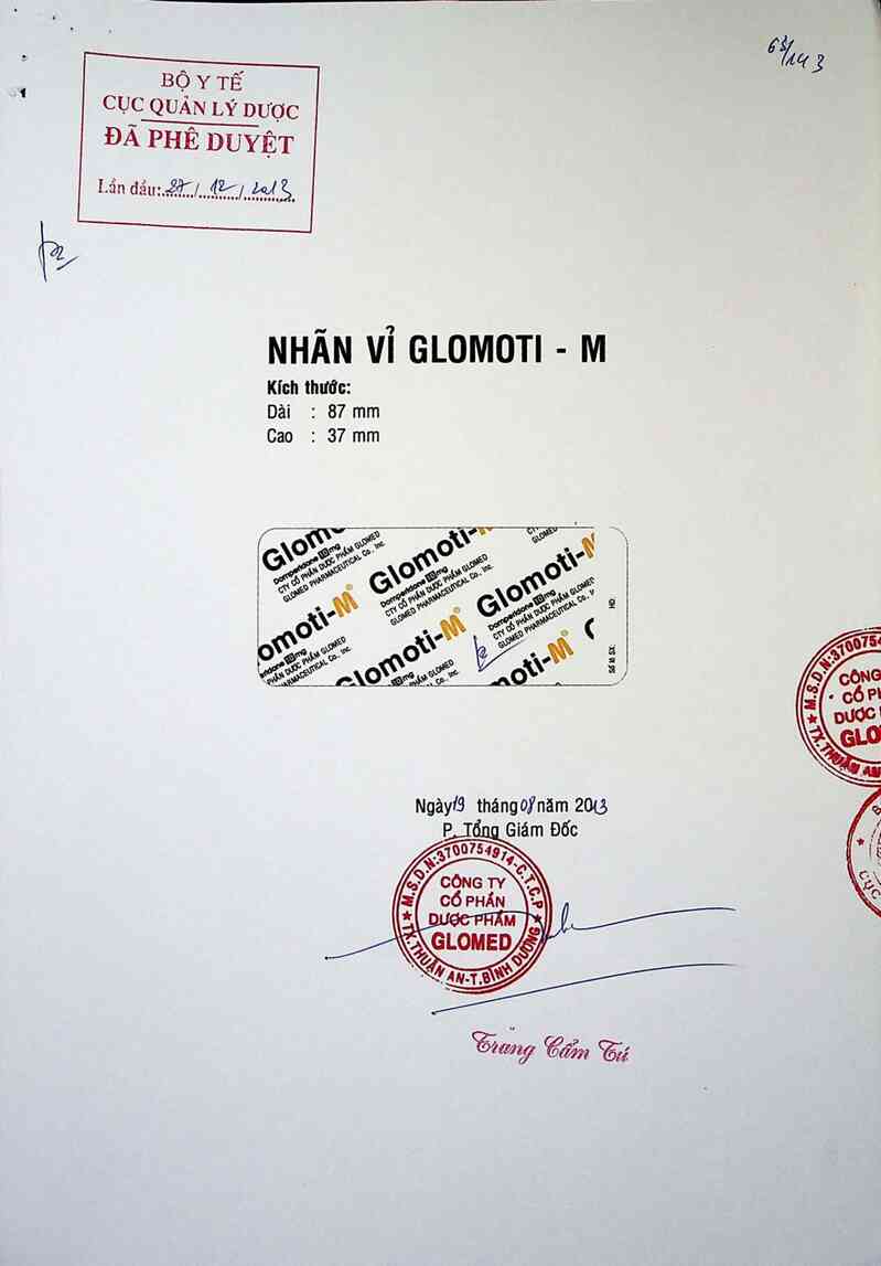 thông tin, cách dùng, giá thuốc Glomoti-M - ảnh 0