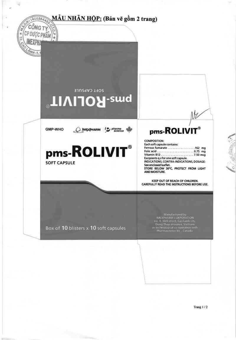 thông tin, cách dùng, giá thuốc pms - Rolivit - ảnh 1