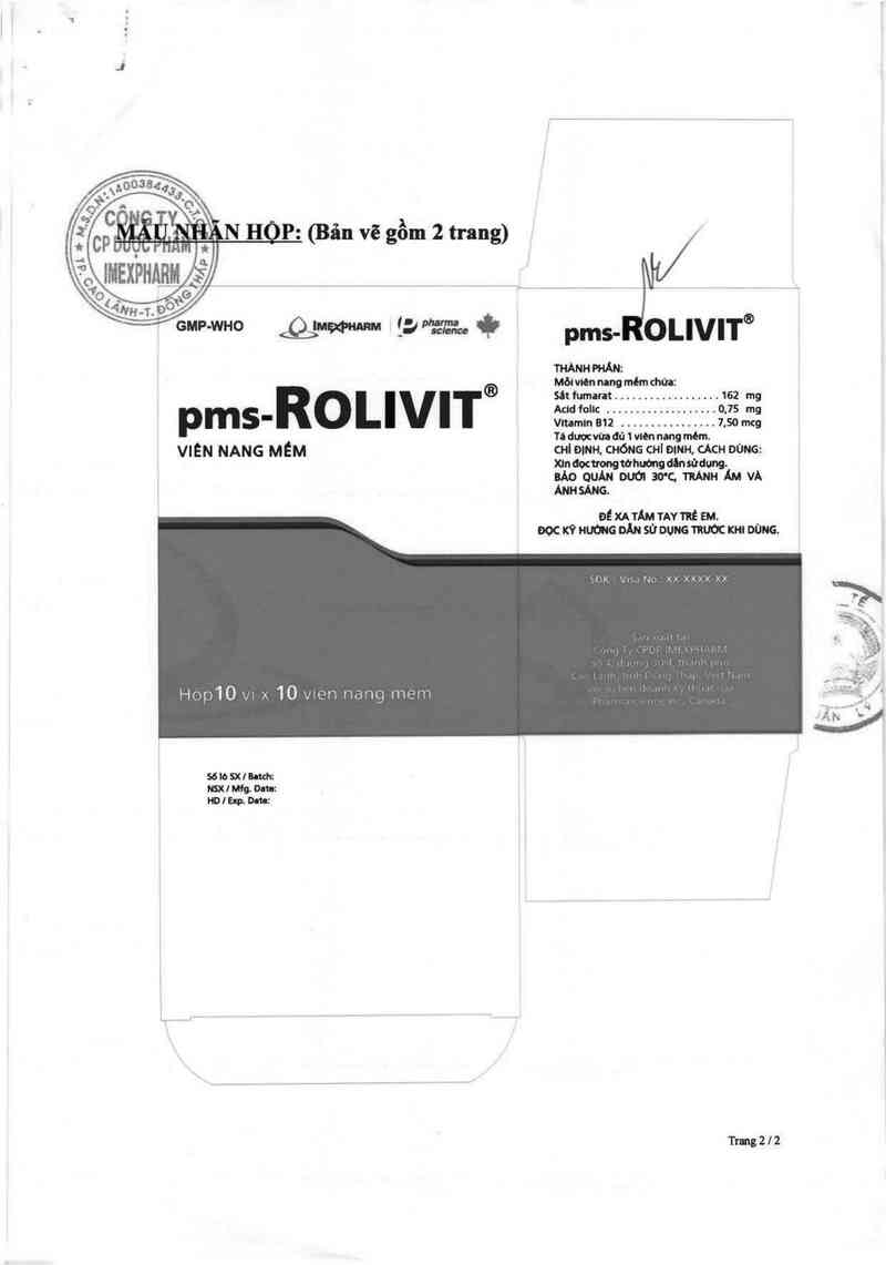 thông tin, cách dùng, giá thuốc pms - Rolivit - ảnh 2