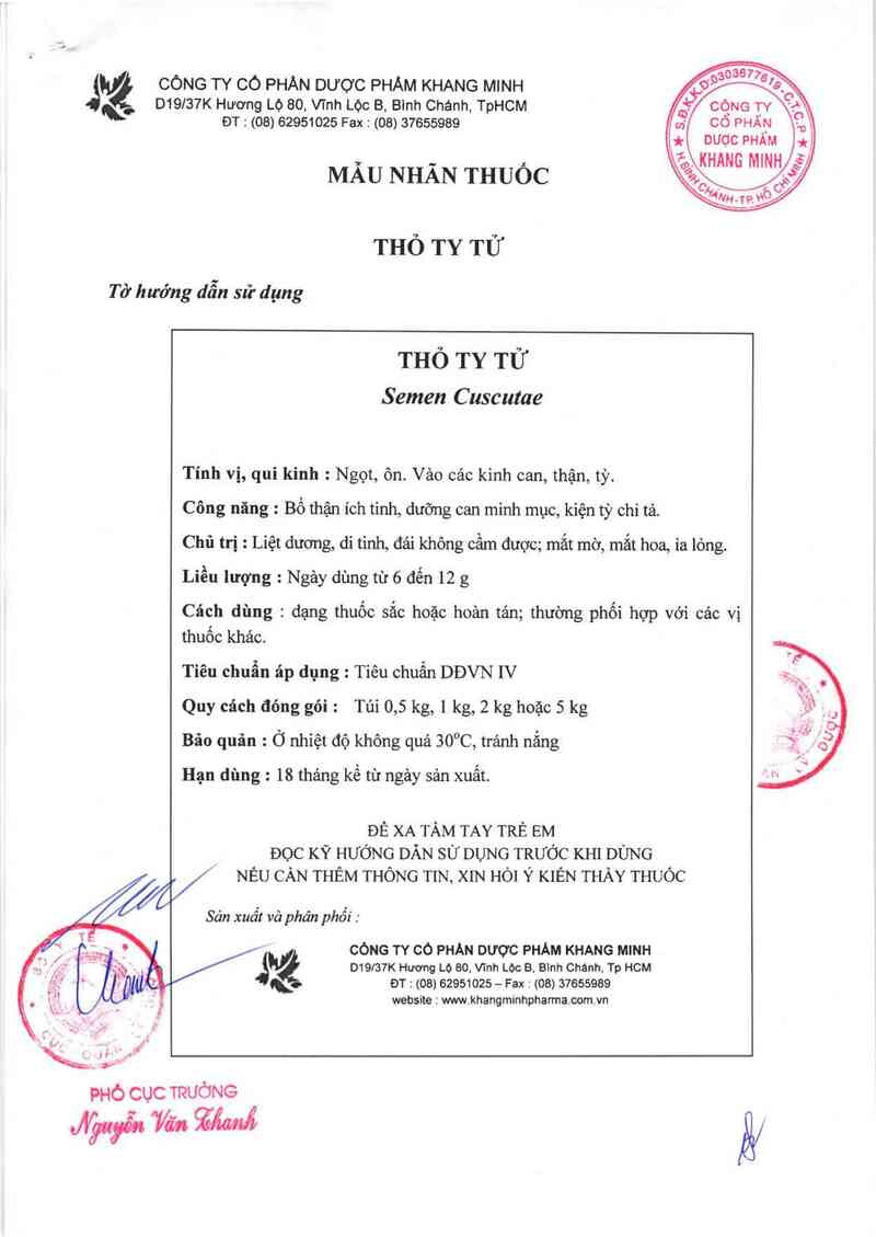 thông tin, cách dùng, giá thuốc Thỏ ty tử - ảnh 1