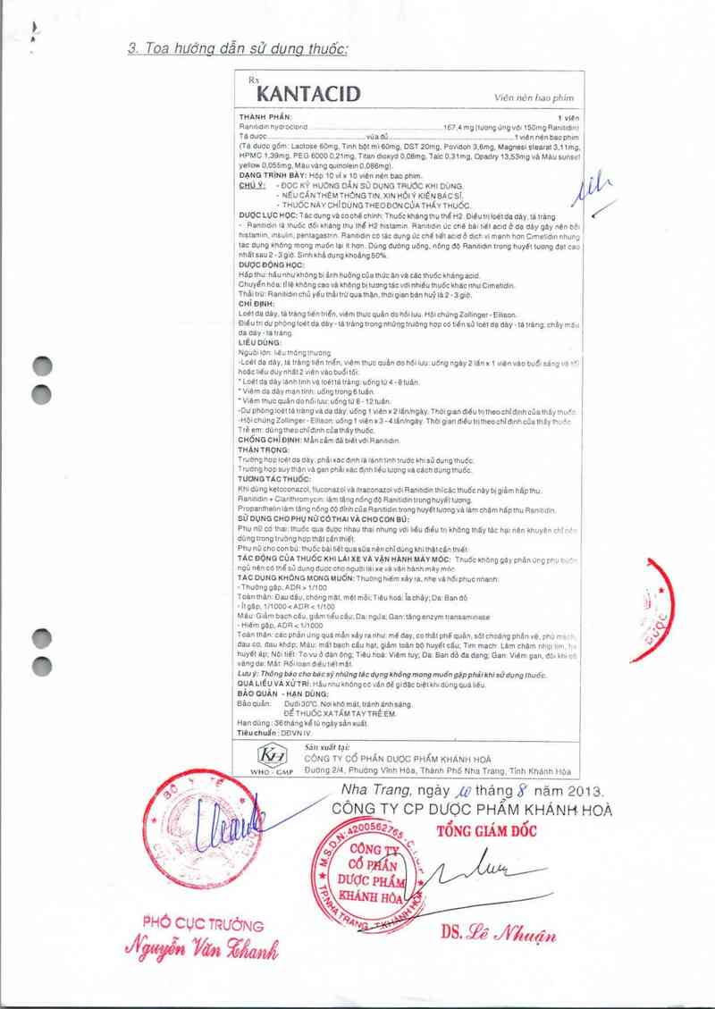 thông tin, cách dùng, giá thuốc Kantacid - ảnh 1