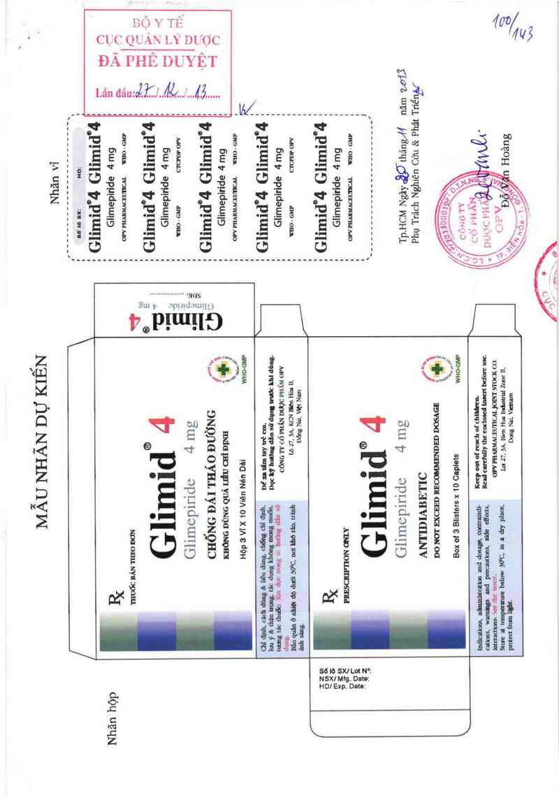 thông tin, cách dùng, giá thuốc Glimid 4 - ảnh 0