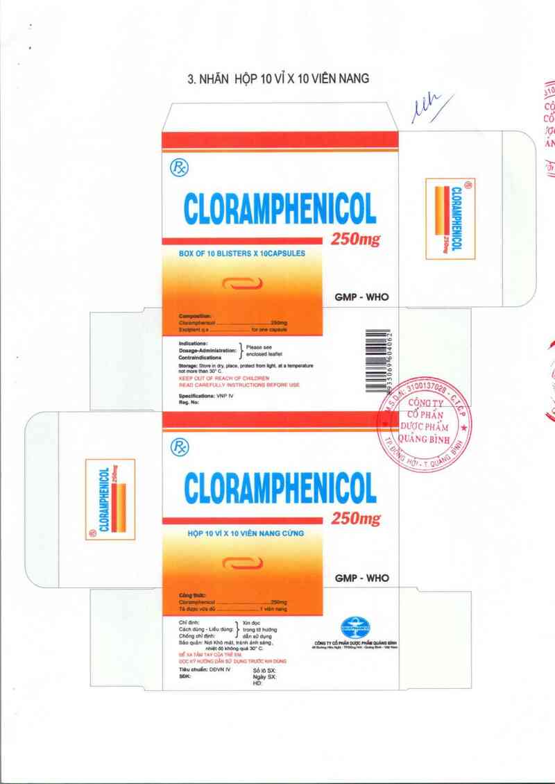 thông tin, cách dùng, giá thuốc Cloramphenicol 250 mg - ảnh 1