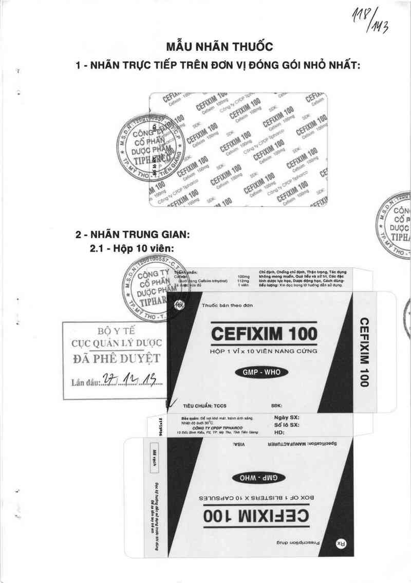 thông tin, cách dùng, giá thuốc Cefixim 100 - ảnh 2
