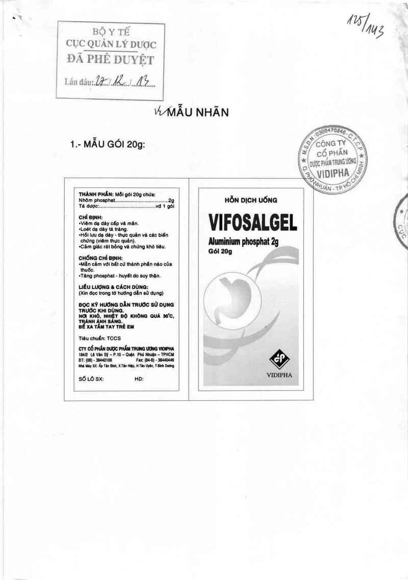 thông tin, cách dùng, giá thuốc Vifosalgel - ảnh 0
