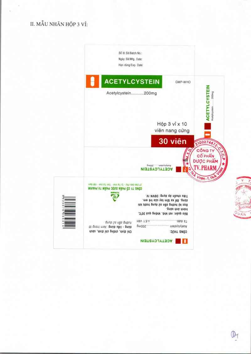 thông tin, cách dùng, giá thuốc Acetylcystein - ảnh 1