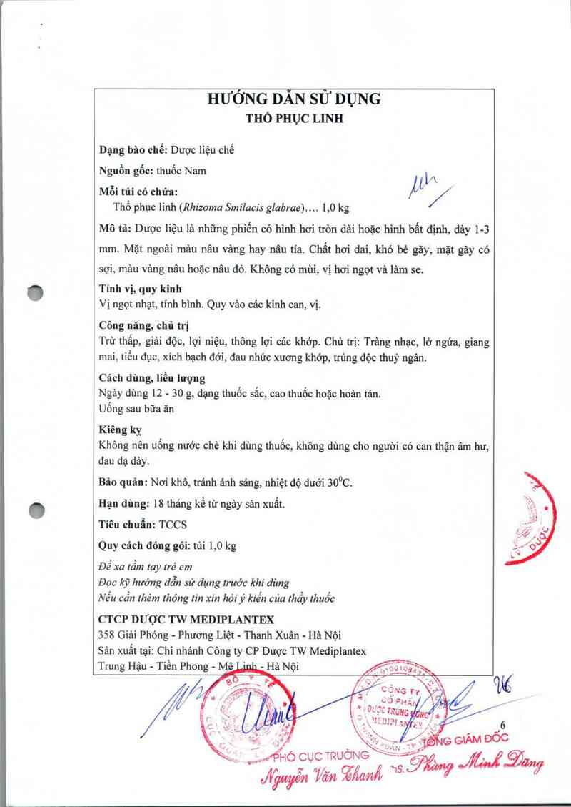 thông tin, cách dùng, giá thuốc Thổ phục linh - ảnh 1