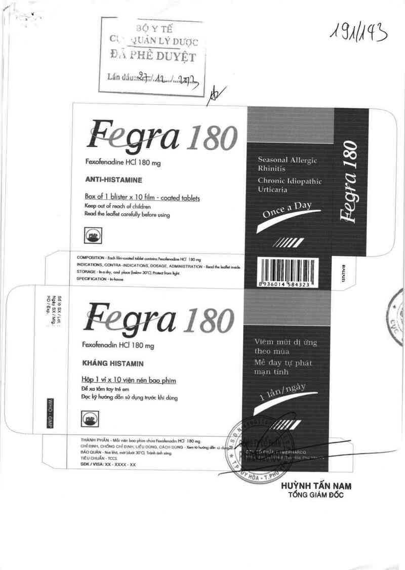 thông tin, cách dùng, giá thuốc Fegra 180 - ảnh 0