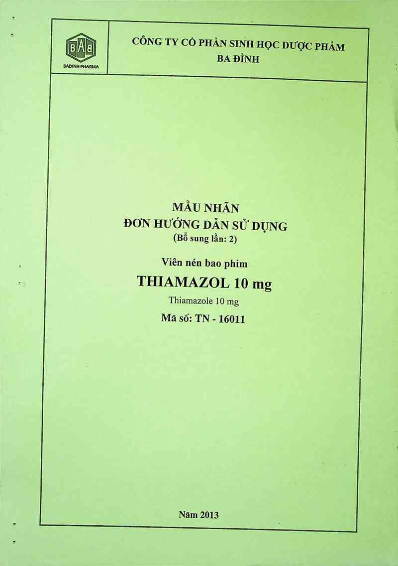thông tin, cách dùng, giá thuốc Thiamazol 10 mg - ảnh 0