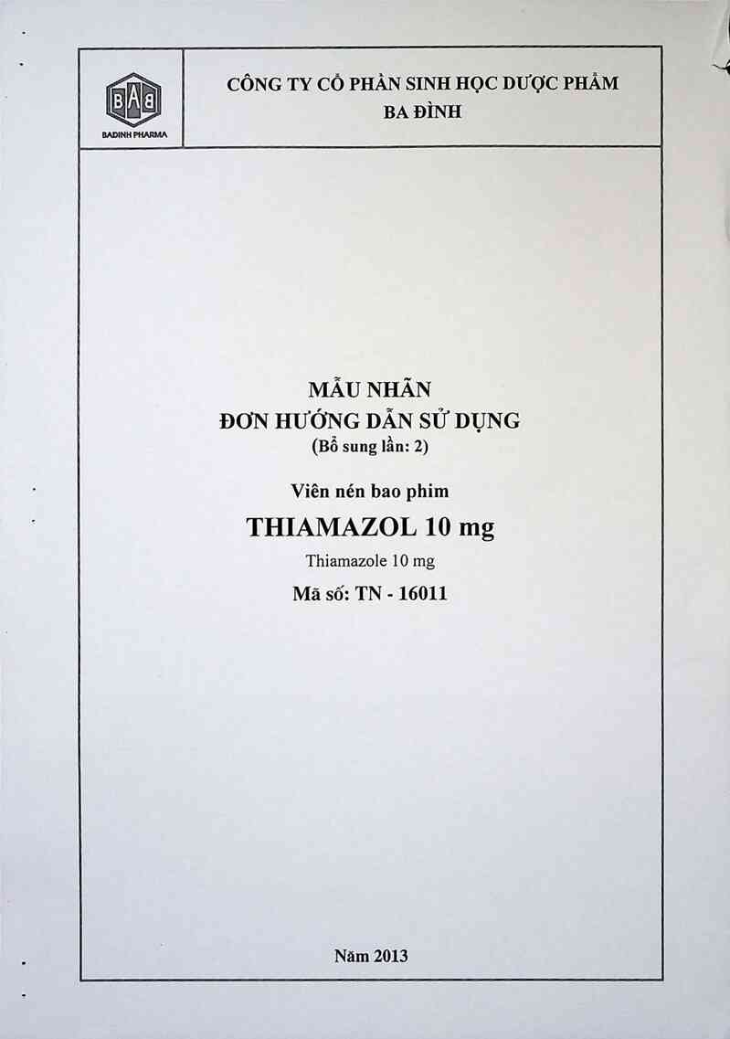 thông tin, cách dùng, giá thuốc Thiamazol 10 mg - ảnh 1