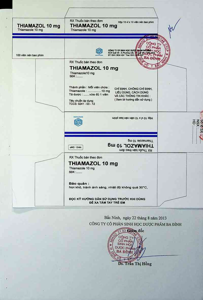 thông tin, cách dùng, giá thuốc Thiamazol 10 mg - ảnh 3