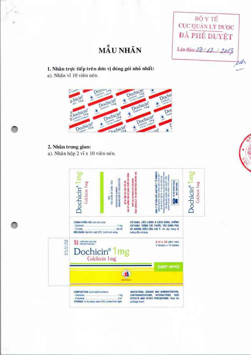 thông tin, cách dùng, giá thuốc Dochicin 1 mg - ảnh 0